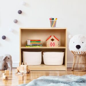 OOOK Montessori Toy Shelf, Kids Bookshelf and Toy Storage, Small Bookshelf for Kids, 2-Tier Wooden Storage Shelves for Classroom, Kindergarten, Kids Room, Playroom, Daycare Center and More.