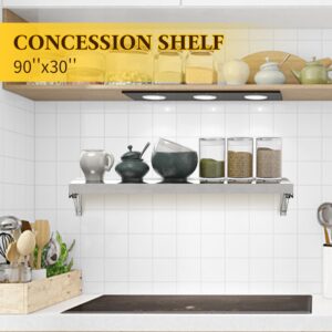 lukar Concession Shelf,Foldable Concession Shelf for Food Truck,Stainless Steel Folding Wall Shelf Food Shelf Stand Serving for Concession Windows,36" x 12"