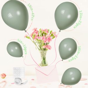 Pale Green Balloons, Scmdoti Light Green Balloons Different Sizes 18 12 10 5 Inches, Green Balloon Garland Arch for Safari Party Birthday Baby Shower Bridal Shower Spring Decorations(Pale Green)