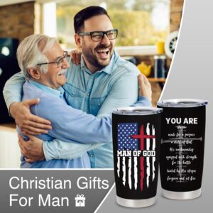 NVFCC Christian Gifts for Men, Catholic Gifts, Religious Gifts for Men, Christian Christmas Gifts, Inspirational Gifts, Bible Verse Gifts, Gifts for Spiritual Men 20oz Coffee Tumbler