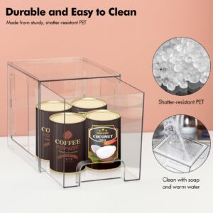 Lunhoo Stackable Storage Drawers, Makeup Organizer with Handle, Clear Storage Bins for Bathroom, Bedroom, Under-sink, Pantry (Transparent)