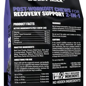 Bully Max 2-in-1 Post-Workout Recovery Support Chews - Dog Vitamins for Small & Large Breeds - Puppy and Adult Dog Hydration & Electrolyte Replenishment - 3 Packs, 75 Chews per Pack