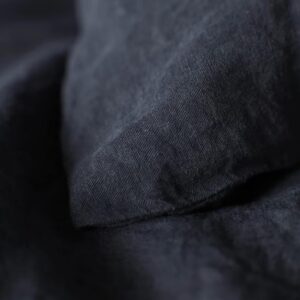 Generic Full Black Linen Duvet Cover Stone Washed Linen Duvet Cover Linen Duvet Cover King Queen Full Size Black Linen Bedding Bed Cover Set (King), Natural, RDR0055