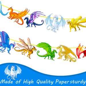 Dragon Birthday Party Banners Dragon Party Gold Happy Birthday Banners Dragon Theme Birthday Party Hanging Decoration for Fantasy Dragon Party Dragon Theme Baby Shower Supplies