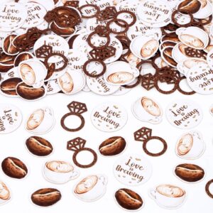 coffee bridal shower decorations - 200pcs coffee confetti, love is brewing bridal shower decorations, coffee table decorations for love is brewing wedding shower engagement party