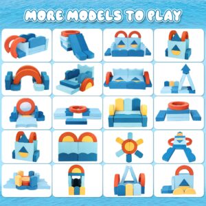 Erament 22Pcs Modular Kids Play Couch - Kids Couch for Playroom Bedroom Living Rooms Toddler Couch for Inspiring Child Creativity, Ocean Theme Modular Couch Children Convertible Sofa