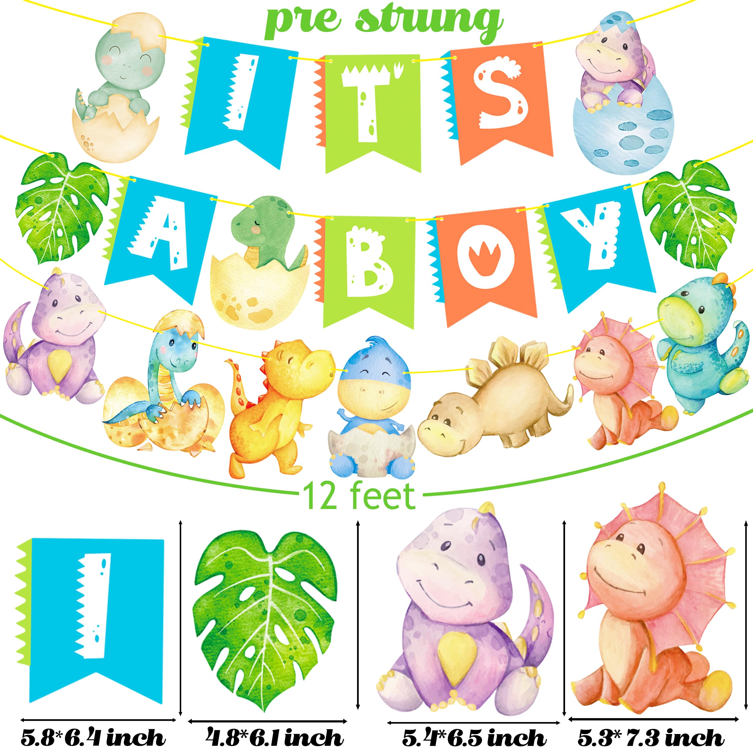 Dinosaur Baby Shower Banners Dinosaur Theme IT'S A BOY Banners Dinosaur Hatching Soon Baby Shower Decorations for Rawr It's A Boy Party Dino Baby Shower Party Supplies