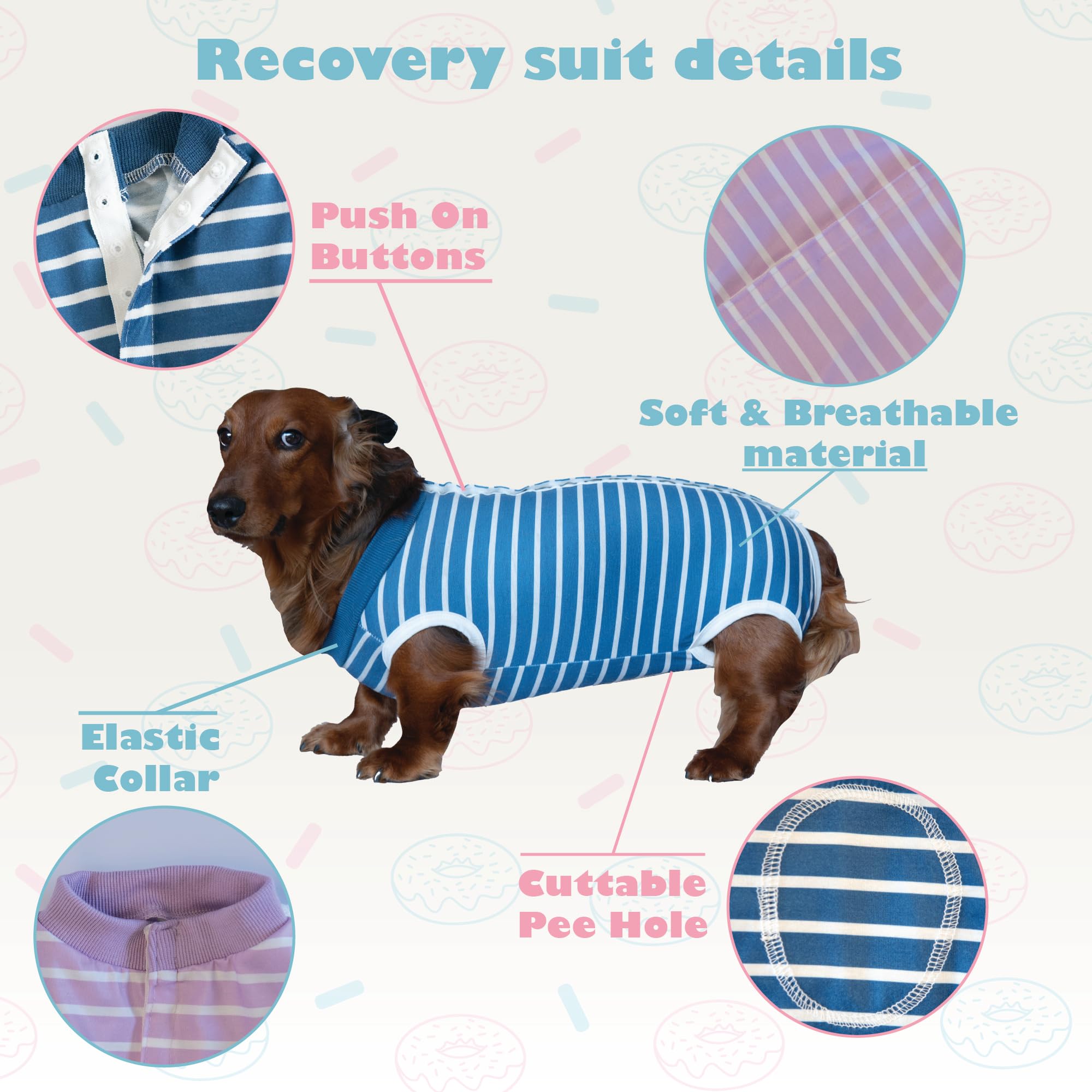 Barks & Mulligans Bundle Surgical Recovery Suit for Dogs After Surgery Onesie and Dog Donut Collar, Dog Surgery Suit Female Spay and Male Kit with Dog Cones for Large Dogs, Medium and Small, with Pump