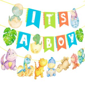 Dinosaur Baby Shower Banners Dinosaur Theme IT'S A BOY Banners Dinosaur Hatching Soon Baby Shower Decorations for Rawr It's A Boy Party Dino Baby Shower Party Supplies