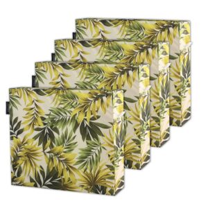 joramoy patio cushion covers 24×24×4 in - waterproof outdoor seat cushion slipcovers replacement set of 4, outdoor chair couch cushion covers for patio furniture with zipper, covers only, forest leaf