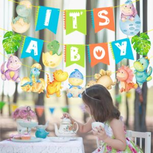 Dinosaur Baby Shower Banners Dinosaur Theme IT'S A BOY Banners Dinosaur Hatching Soon Baby Shower Decorations for Rawr It's A Boy Party Dino Baby Shower Party Supplies