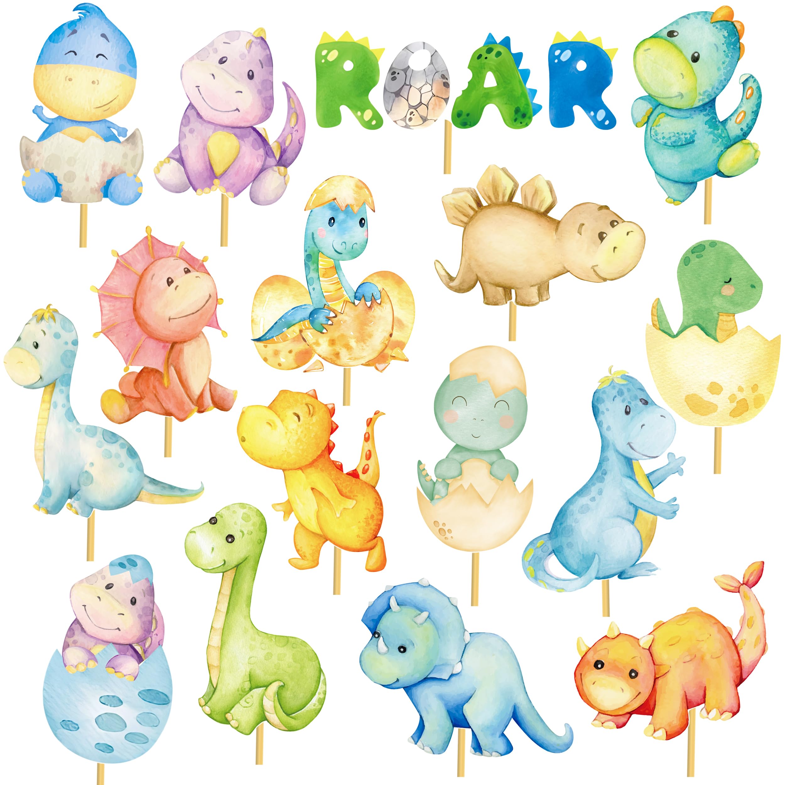 32pcs Dinosaur Centerpiece Sticks Dinosaur Baby Shower Decorations Dinosaur Party Centerpiece Decorations for Dino Theme Birthday Party Rawr It's A Boy Party Supplies