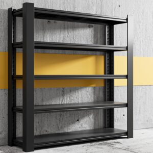 GEBAROW 72" H*50" W Garage Shelving, Industrial 5-Tier Metal Shelving Storage with Adjustable Garage Storage Rack, Shelving Utility Shelf Rack for Warehouse Shelving Storage