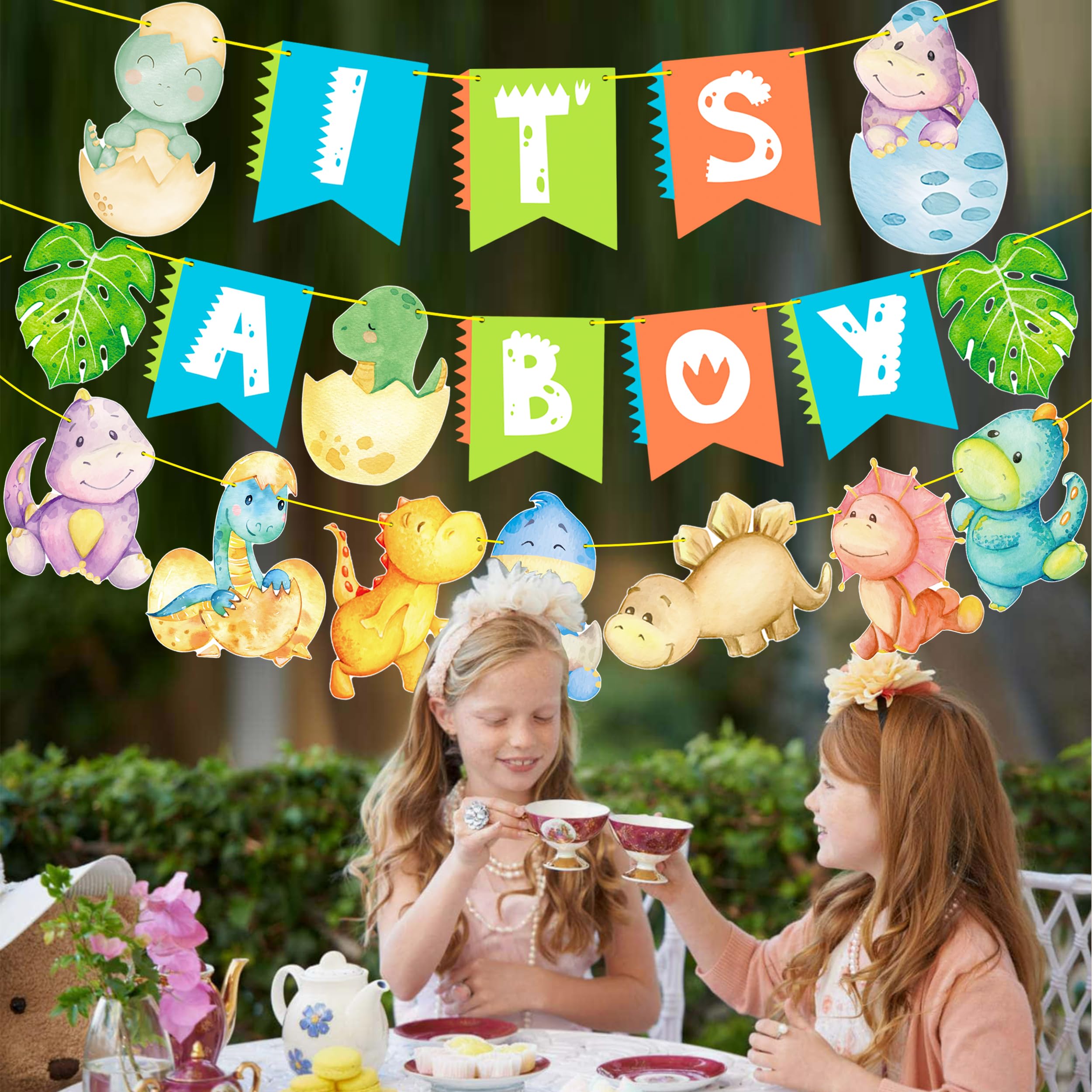 Dinosaur Baby Shower Banners Dinosaur Theme IT'S A BOY Banners Dinosaur Hatching Soon Baby Shower Decorations for Rawr It's A Boy Party Dino Baby Shower Party Supplies