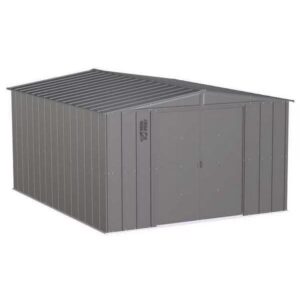 mdmprint 10x12 classic steel storage shed, charcoal, clg1012cc-a