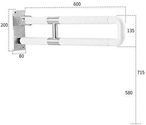 AIHEDOUJ handrail Grab Rails,Shower Grab Bar, Elderly Disabled Pregnant Women, Safety Non-Slip Accessible Bathroom Handrails, Bathtub, Toilet Kitchen/White/60Cm