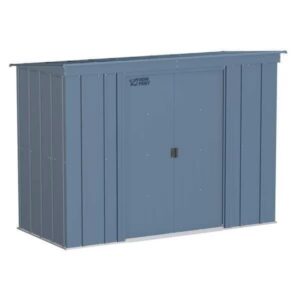 mdmprint 8x4 steel storage shed, blue grey, clp84bg-a