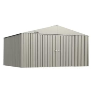 steel storage shed, 14x12, cool grey