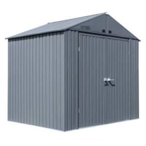 mdmprint 310 cu ft steel peaked roof storage shed, anthracite, eg86an-a