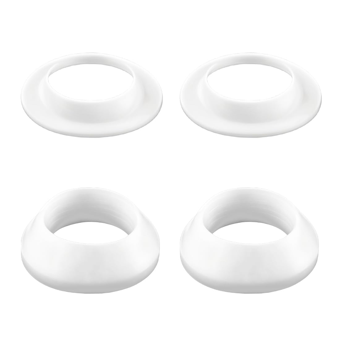 Drainage Seal,Universal Basin Drain Gasket Replacement Parts,Thickened Silicone Sealing Ring for Bathroom Sink Drain Stopper，Includes Top and Bottom Washers Seals (White-2 Sets)