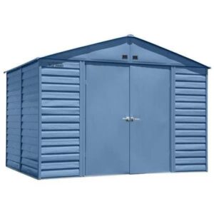 mdmprint 10x8 select steel storage shed, blue grey, scg108bg-a