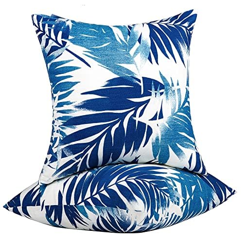 XXPILOS Outdoor Pillow Covers, Outdoor Lumbar Pillow Covers Outdoor Pillows Case 2PCS Waterproof Outdoor Pillow Covers 18x18 Inch Home Decor for Furniture Patio Couch Bed Sofa Bedroom