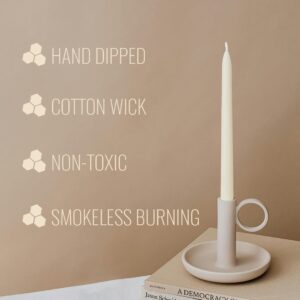 JONERAY Ivory Beeswax Taper Candles, Unscented and Smokeless Taper Candles, 8-inch Pure Natural Beeswax Candles for Holiday, Birthday (Pack of 10)