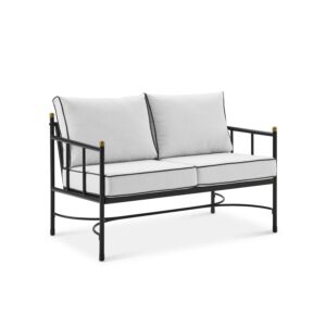 mopio Odelia Patio Loveseat, Small Outdoor Couch, Sofa, Conversation Piece, for Outside Lounging at Lawn, Front Porch, Balcony, Apartments, Yard, Bistro