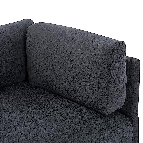 ERYE L-Shape Down Filled Sectional Sofa Couch w/Reversible Wide Chaise, 102” 4-Seater Convertible Corner Sofa&Couch with Pillows Armrests and Movable Ottoman for Home Office Apartment Living Room