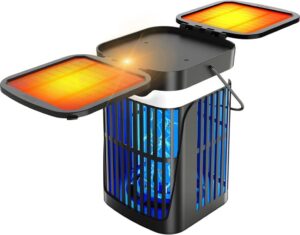 phatroyyee solar bug zapper outdoor, 2024 upgraded mosquito zapper outdoor solar powered, cordless electric bug zapper indoor w/night light, waterproof fly zapper for patio backyard kitchen camping