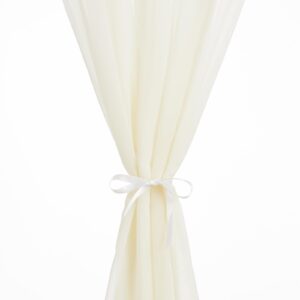 Sheer Fabric by The Yard Cream Chiffon Fabric Roll 5 Yards Solid Color Wedding Arch Draping Fabric for Wedding