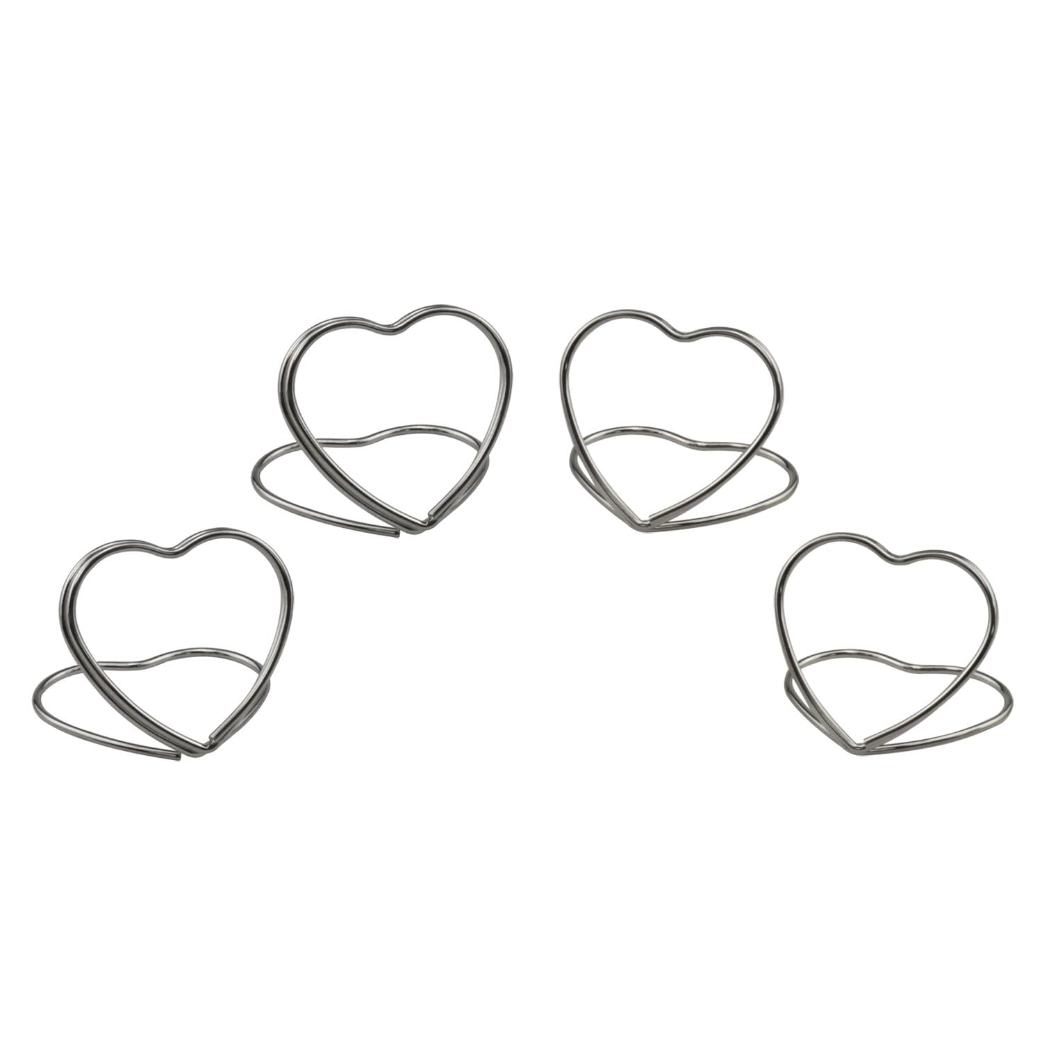 Haidong Heart Place Card Holder mini place card holders Wedding Table Number Holders name card holders for tables Suitable for weddings, birthday parties, etc. (silver) -12PCS