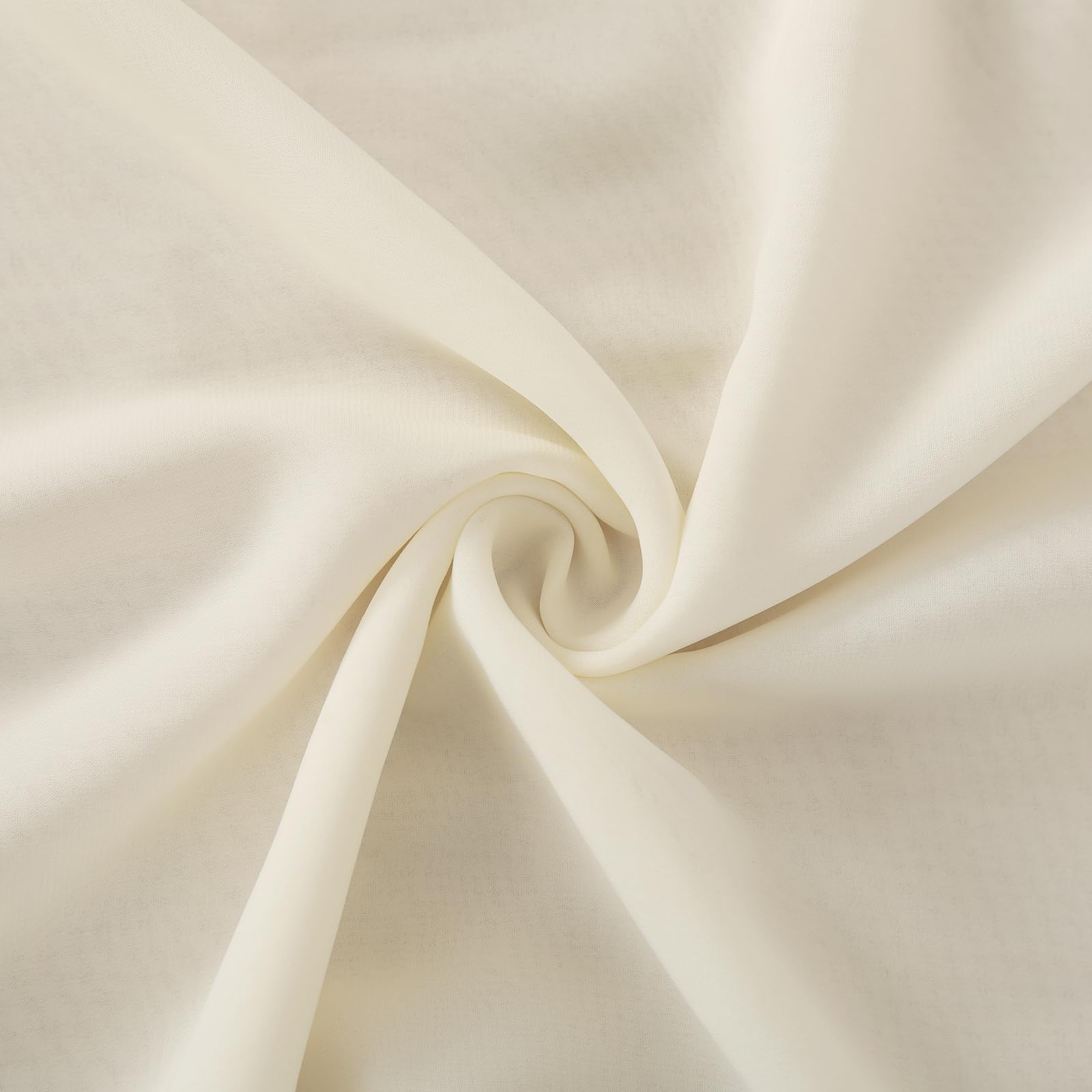 Sheer Fabric by The Yard Cream Chiffon Fabric Roll 5 Yards Solid Color Wedding Arch Draping Fabric for Wedding