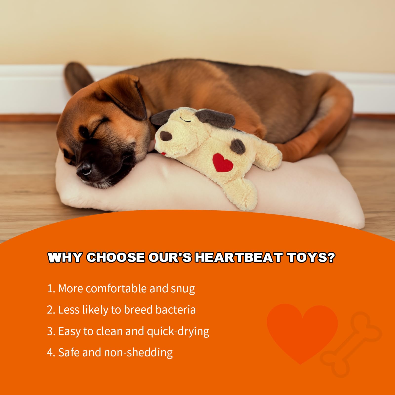 Beverly Shark Puppy Heartbeat Toy Dog Anxiety Relief Calming Aid Puppy Heartbeat Stuffed Animal Behavioral Training Sleep Aid Comfort Soother Plush Toy for Puppies Cats (Brown-1) (Yellow)