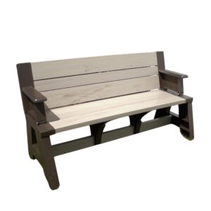 convert-a-bench folding resin picnic table and bench | mocha driftwood