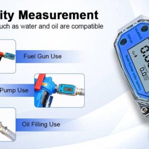 3 inch Turbine Flow Meter,Fuel Flow Meter with LCD Display,Flow Meter ±1% Accuracy for Measure Diesel Kerosene and Water Flows