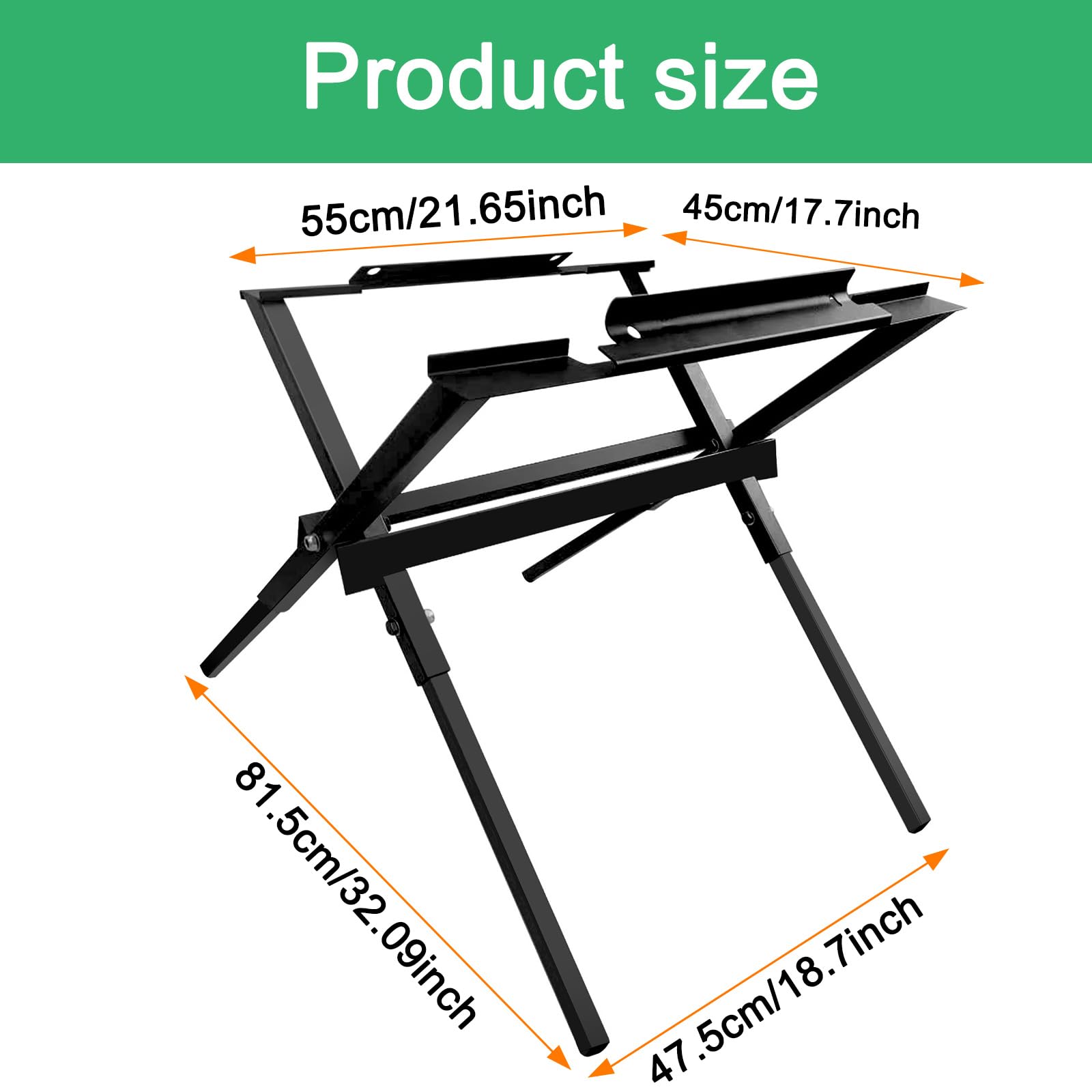 Gabasinover, Table Saw Stand Fits for DW7480 compact job site table saw, Dcs7485 60V table saw and DW745 compact table saw (DW7451 Black 10-inch)