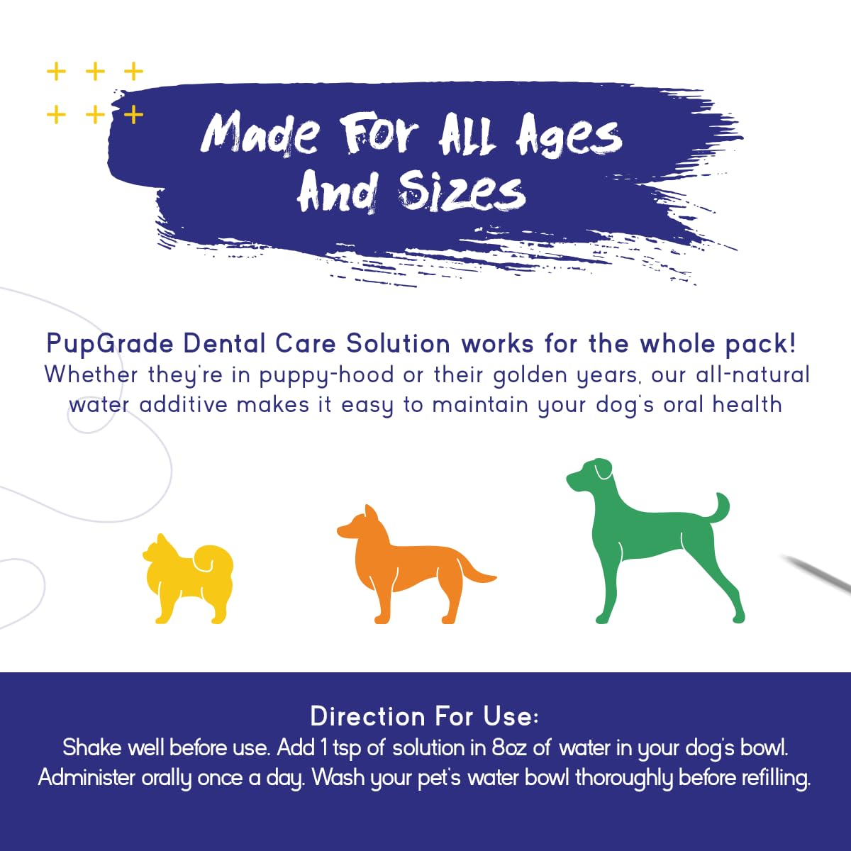 PupGrade Dental Care Water Additive Solution - Advanced Oral Care for Dogs - Dental Rinse for Fresh Breath to Fight Against Bad Breath, Plaque, and Tartar