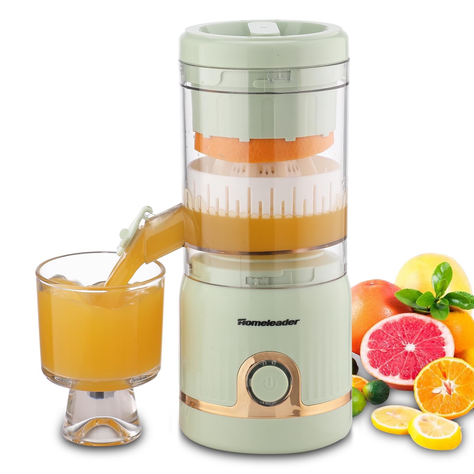 Homeleader Electric Juicer Rechargeable, Citrus Juicer Machines with USB, Portable Orange Juice Squeezer, Premium Juicer for Lemon, Tomato, Grape, Watermelon