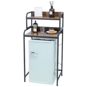 zvyteay 2-tier mini fridge shelf storage shelf mini fridge & microwave stand table, kitchen shelves freestadning for kitchen, office