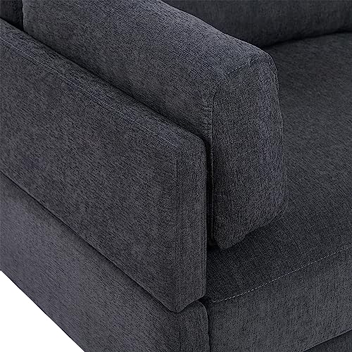 ERYE L-Shape Down Filled Sectional Sofa Couch w/Reversible Wide Chaise, 102” 4-Seater Convertible Corner Sofa&Couch with Pillows Armrests and Movable Ottoman for Home Office Apartment Living Room