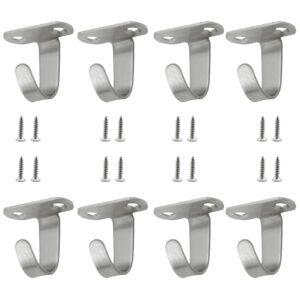 taodan 8pcs silver stainless steel screw mounted ceiling hook heavy duty coat hook suitable for hanging bathroom towel and kitchen utensils and festive decoration