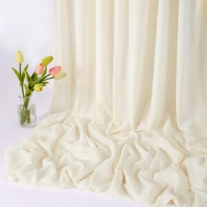 sheer fabric by the yard cream chiffon fabric roll 5 yards solid color wedding arch draping fabric for wedding