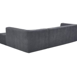 GoDoco L-Shape Modular High Density Foam Sponge Floor Sofa Couch, Upholstered Cloud Couch with Recliner、 Sectional Corner Sofa with Flexible Combinations (Dark Grey+Chenille, Style A)