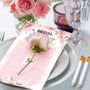 Gilprop 280 Pcs Bridal Shower Games Supplies for 50 Guests, Wedding Shower Games Include Pin The Ring Wedding Game Cards Pencils Eye Mask for Bride Groom Engagement Couple Party Favor(Rose)