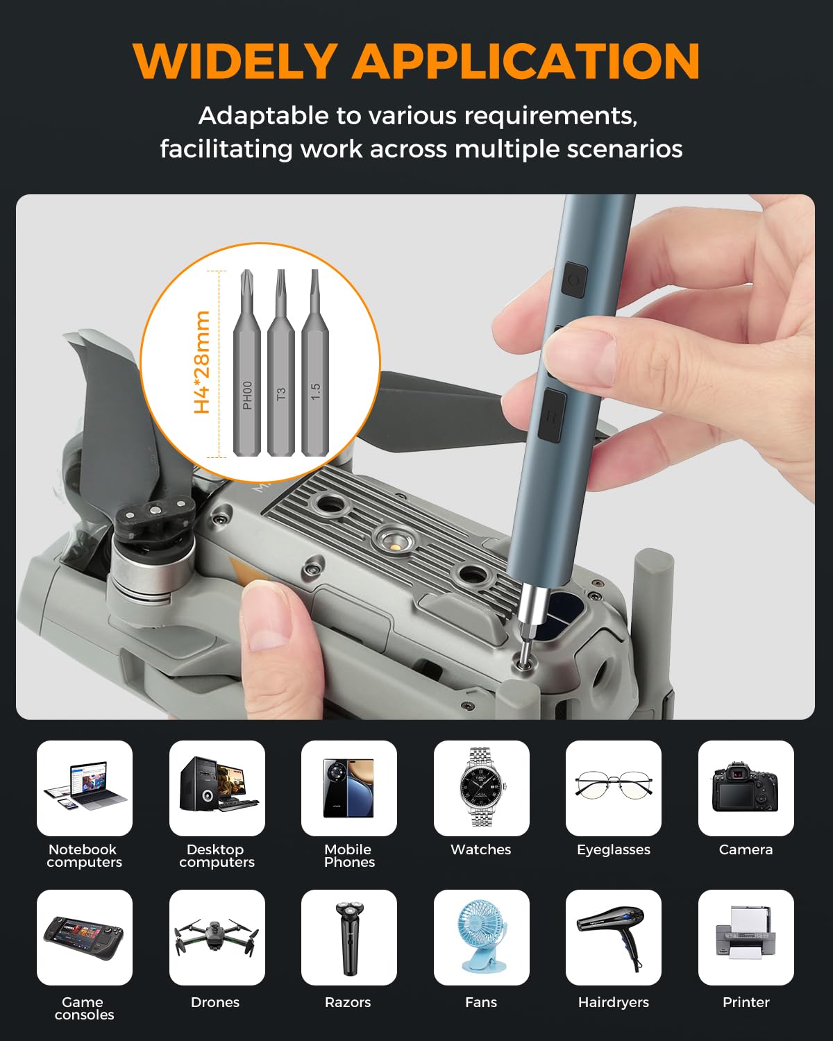 Kingsdun Mini Electric Screwdriver Set, 57-in-1 Small Power Precision Screwdriver Set with 48 Magnetic Bits, Cordless Screwdriver Rechargeable Torque Repair Tool Kit for Phone Watch Camera Laptop