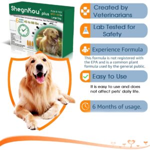 Complete Defense: Dog Flea and Tick Repellent Drops, Effective Pest Control, Natural Formula, Includes Free Flea Collar and Comb, for Dogs 44-88 lbs, (6 Month Supply)