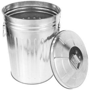 BESTOYARD Stainless Steel Trash Can with Lid, 8L/1.75 Gallon Outdoor Dog Poop Garbage Can Retro Round Wastebasket Container for Farm Kitchen Garbage Daily Waster Storage