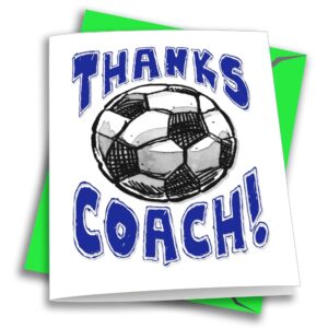 play strong 1-pack high school soccer coach you're awesome (5x7) greeting thank you cards set awesome for soccer players, teams, coaches, family and fanatics!