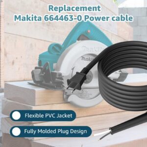 Replacement Power Cord 664463-0 (2X14X8 Sj) for Makita Circular Saw Polishing and Sanding Machine,Heavy Duty Cord for Makita Power Tool Replacement Component Accessories